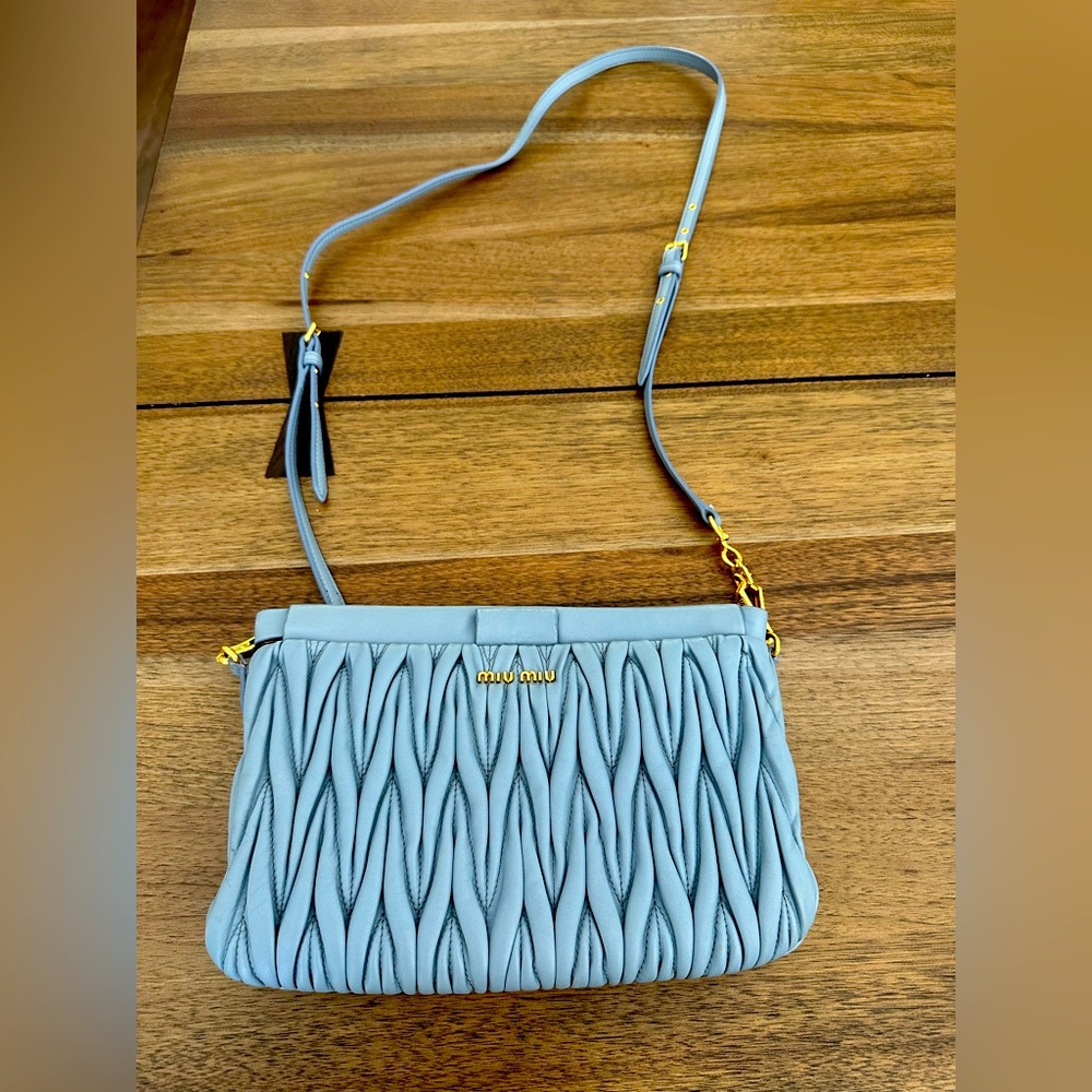 Miu Miu Matelasse shoulder bag/clutch (has detachable strap)